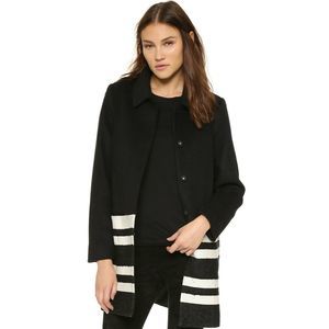 Scotch & Soda Maison Coat Jacket Stripe Black Wool